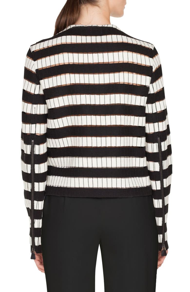 Akris Striped Crop Jacket, Alternate, color, 