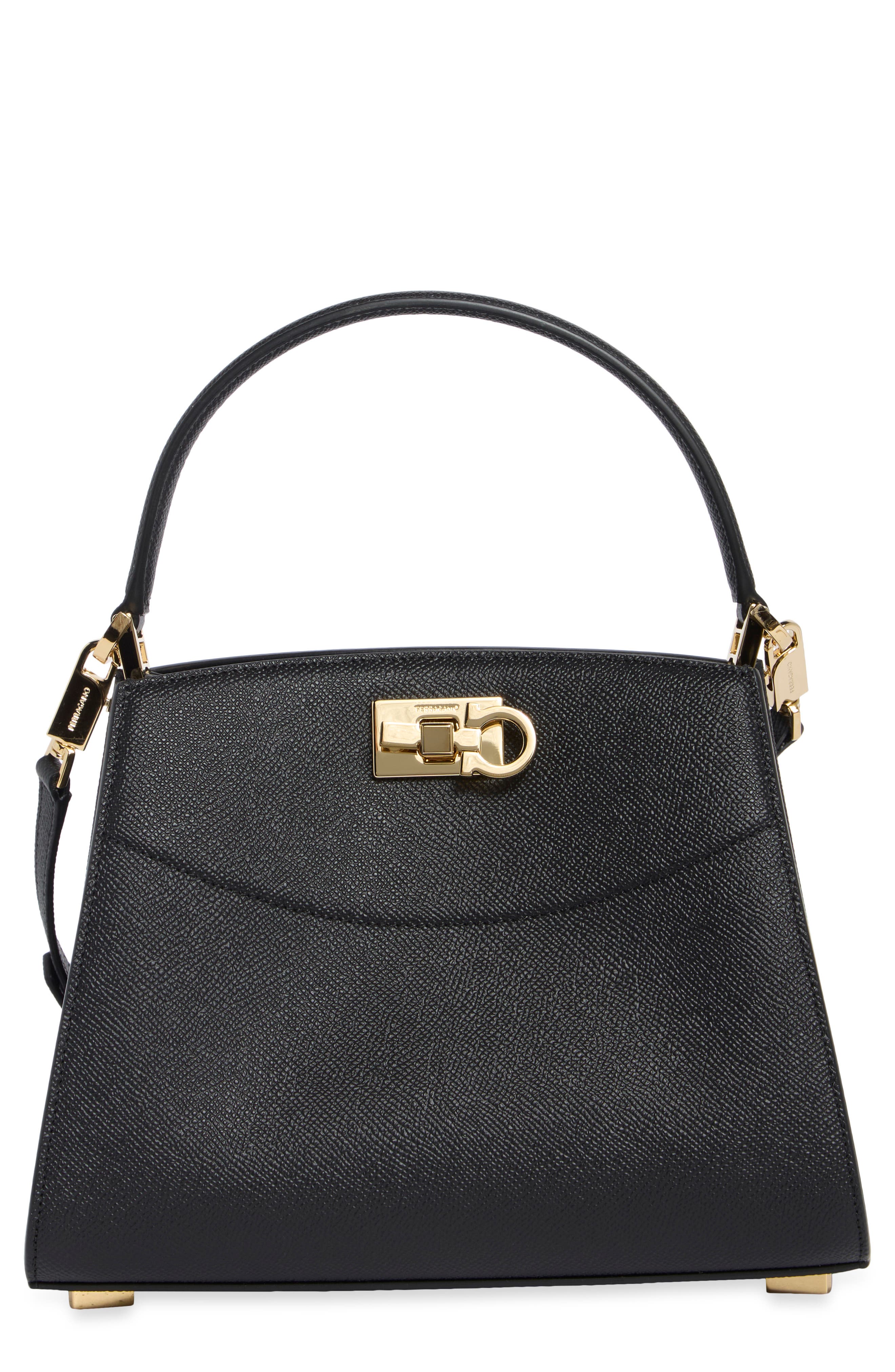 Small Studio Box Leather Top Handle Bag, Main, color, NERO