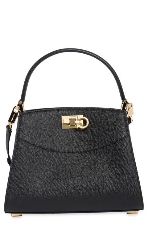 Small Studio Box Leather Top Handle Bag