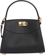FERRAGAMO Small Studio Box Leather Top Handle Bag