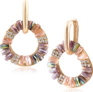 JARDIN Baguette Crystal Frontal Hoop Earrings