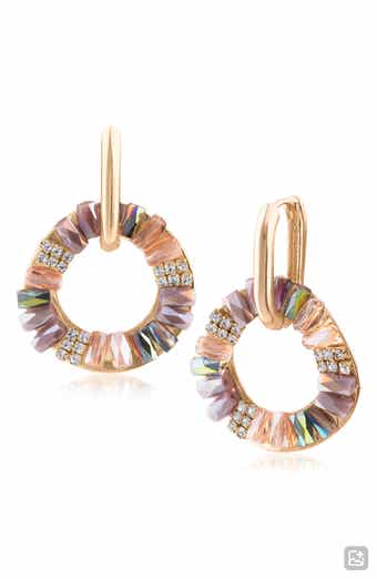 Baguette Crystal Frontal Hoop Earrings (Nordstrom Exclusive)