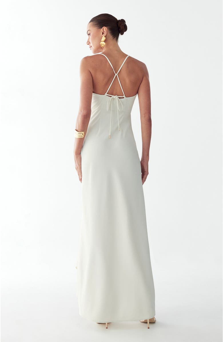 BWLDR Eliza Draped Maxi Dress, Alternate, color, Off White