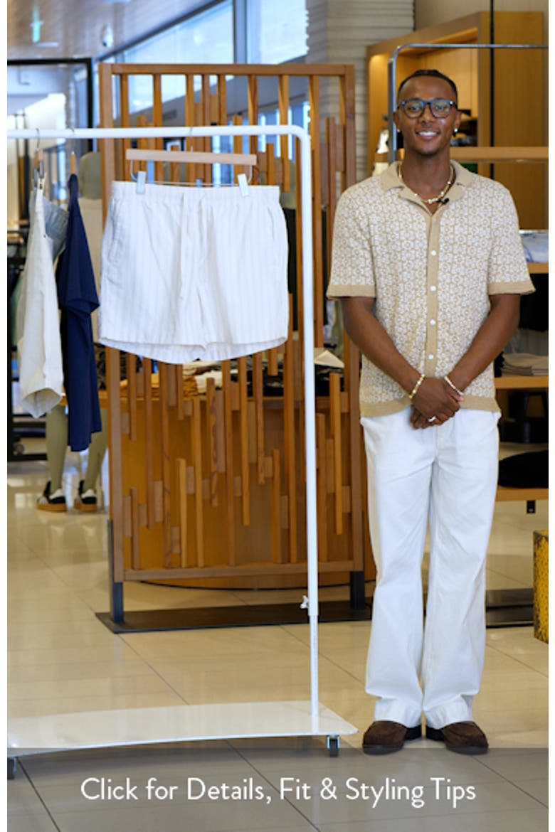 Nomad Stripe Drawstring Cotton & Linen Shorts video