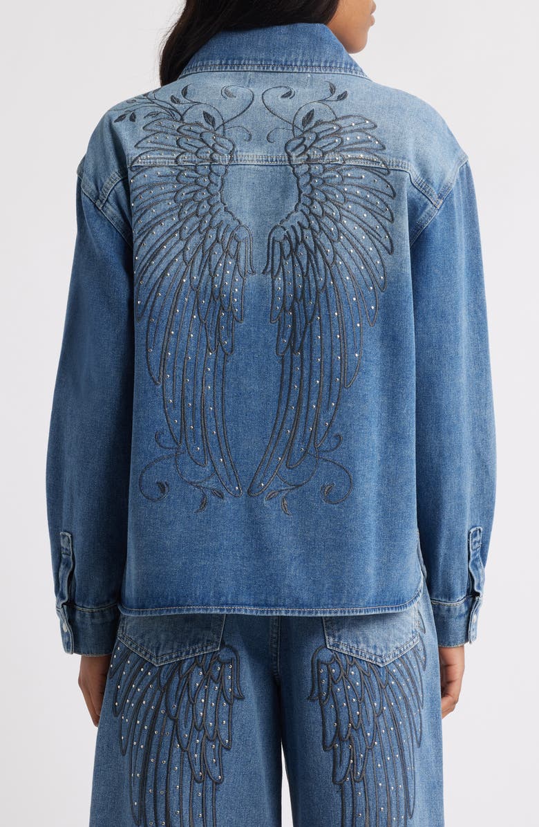 PTCL Oceana Embroidered Denim Jacket, Alternate, color, Medium Wash