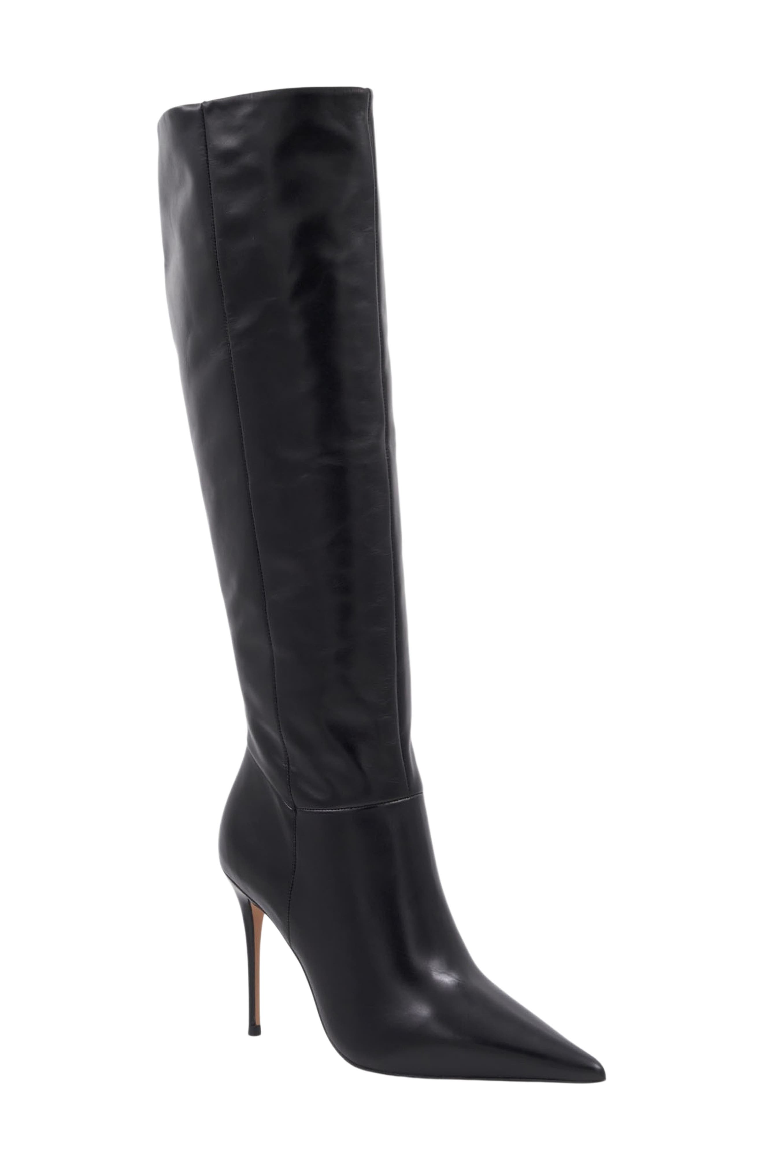 Imani Leather Knee High Boot, Main, color, BLACK LEATHER