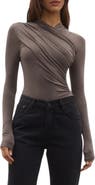 Bayse Amrita Ruched Long Sleeve Bodysuit