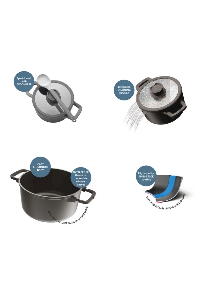 Stone 11-Piece Nonstick Cookware Set, Alternate, color, BLACK