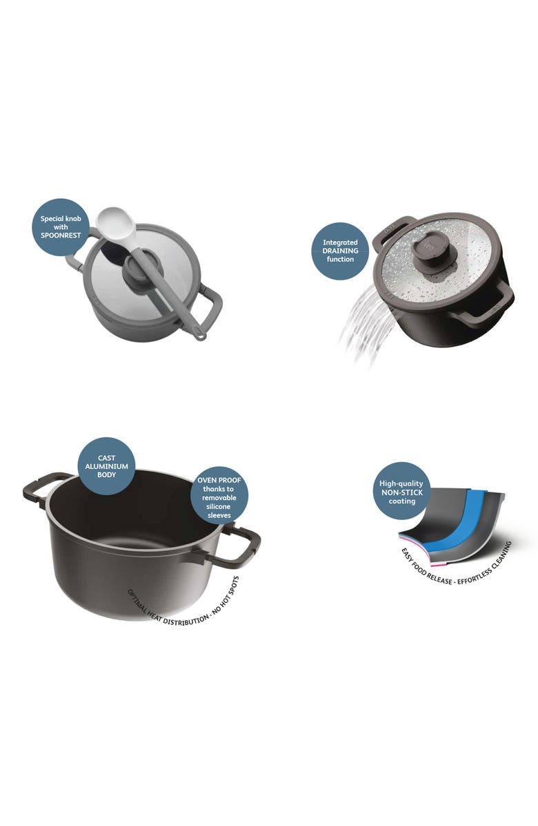 BergHOFF Stone 11-Piece Nonstick Cookware Set, Alternate, color, Black