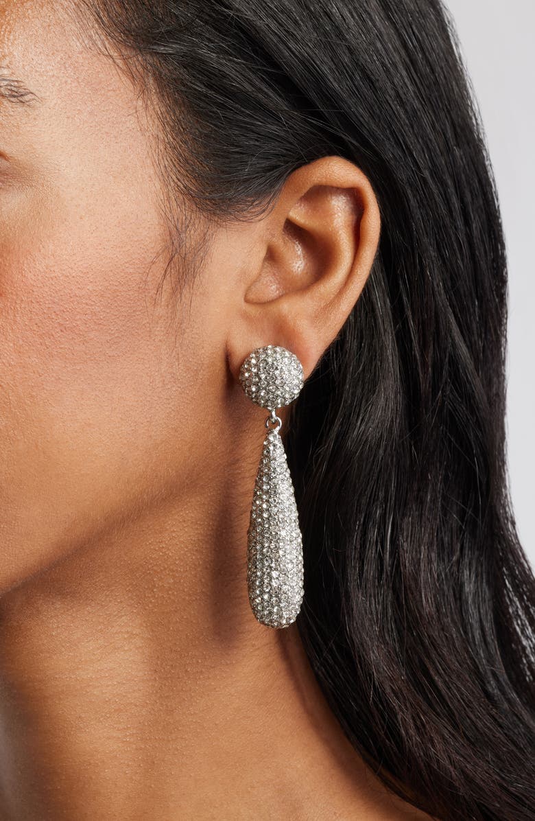 Kenneth Jay Lane Pavé Teardrop Earrings, Alternate, color, Silver