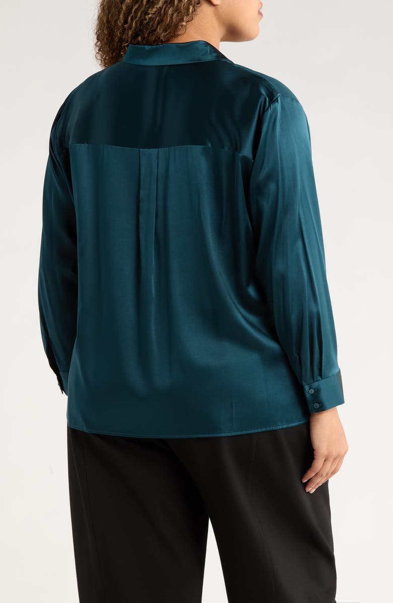Eileen Fisher Classic Collar Stretch Silk Shirt, Alternate, color,