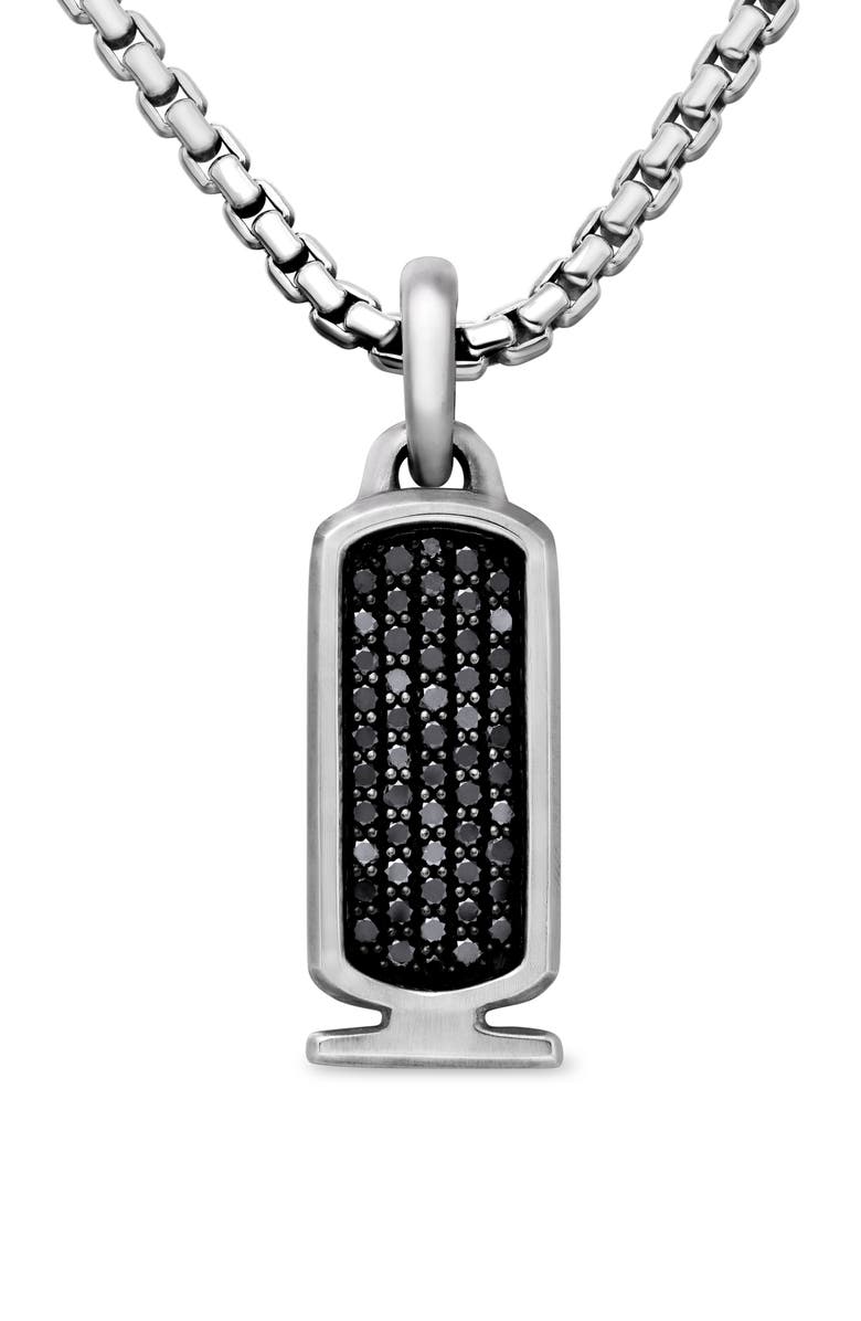 David Yurman Men's Cairo Cartouche Amulet with Pavé Black Diamonds, Alternate, color, 