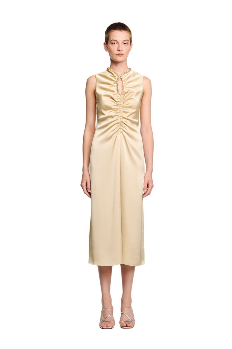 Rhinestone midi dress, Main, color, Sand