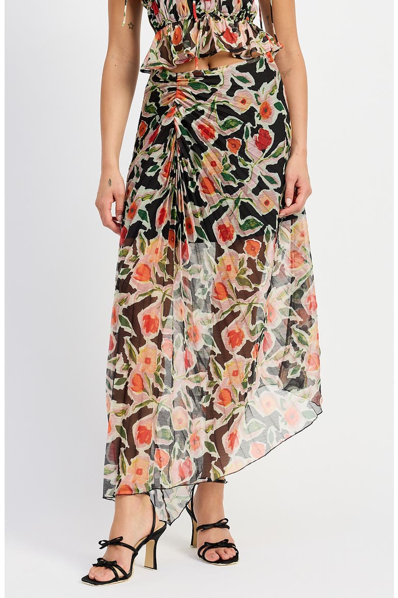 Eden Pleated Maxi Skirt, Main, color, BLACK RED