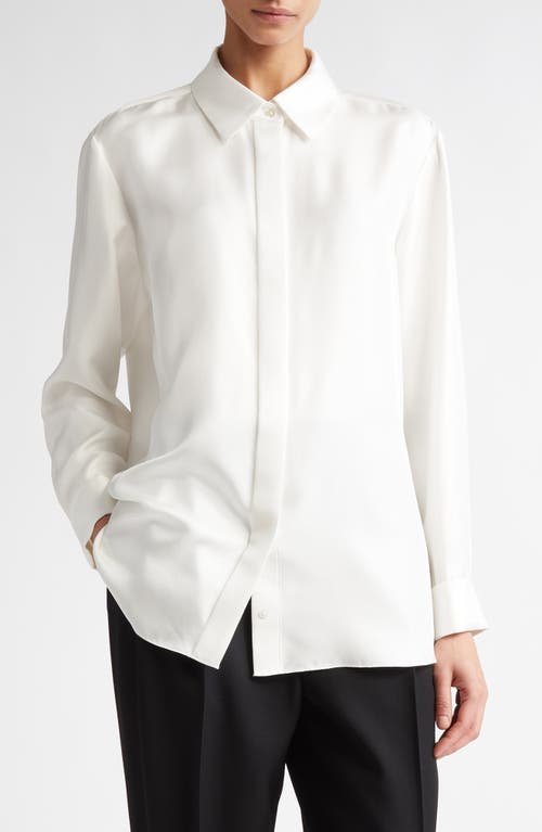 PARTOW Dahlia Silk Button-Up Shirt in Ivory 