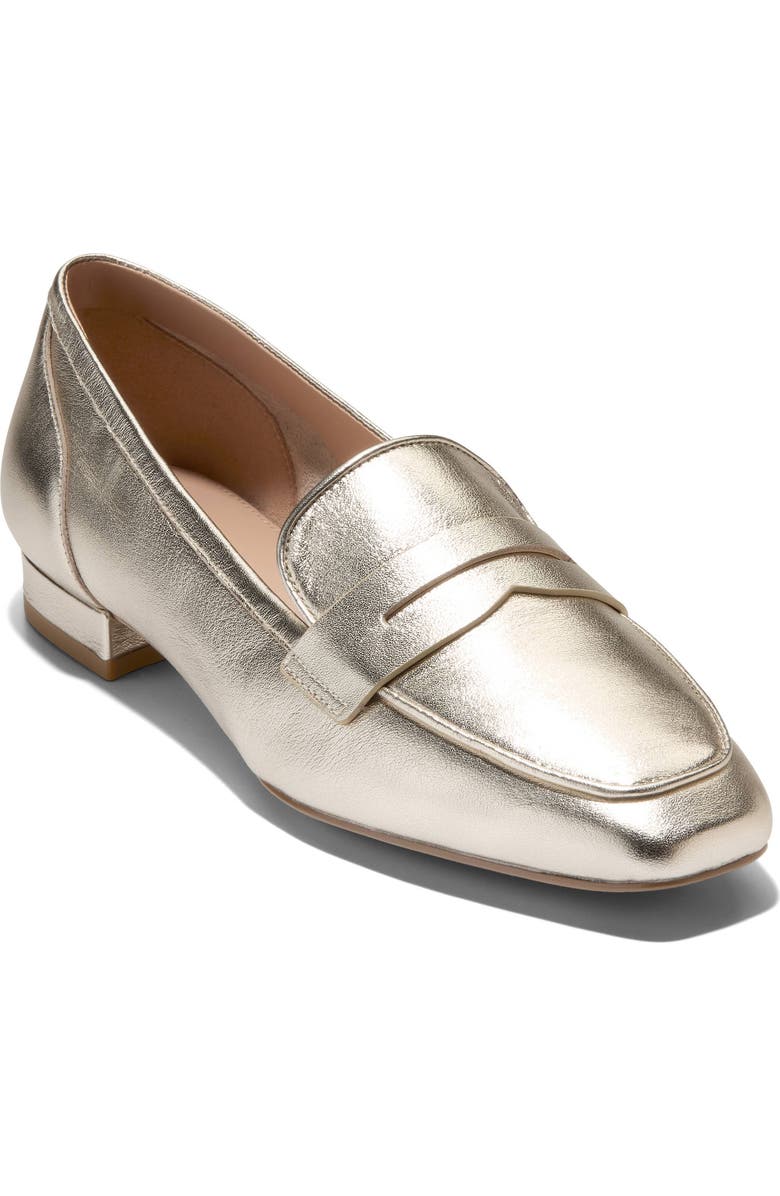 Cole Haan Tarese Penny Loafer, Main, color, Soft Gold Leather