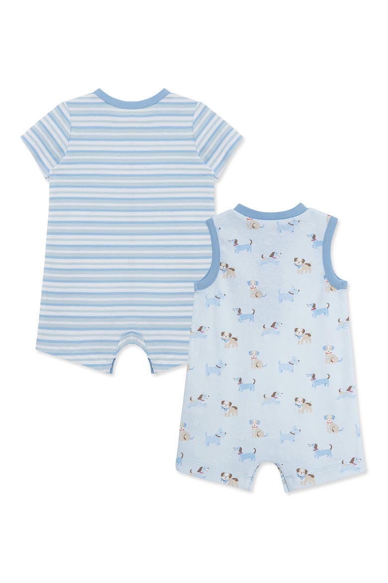 2-Pack Sleeveless Cotton Rompers, Alternate, color, BLUE