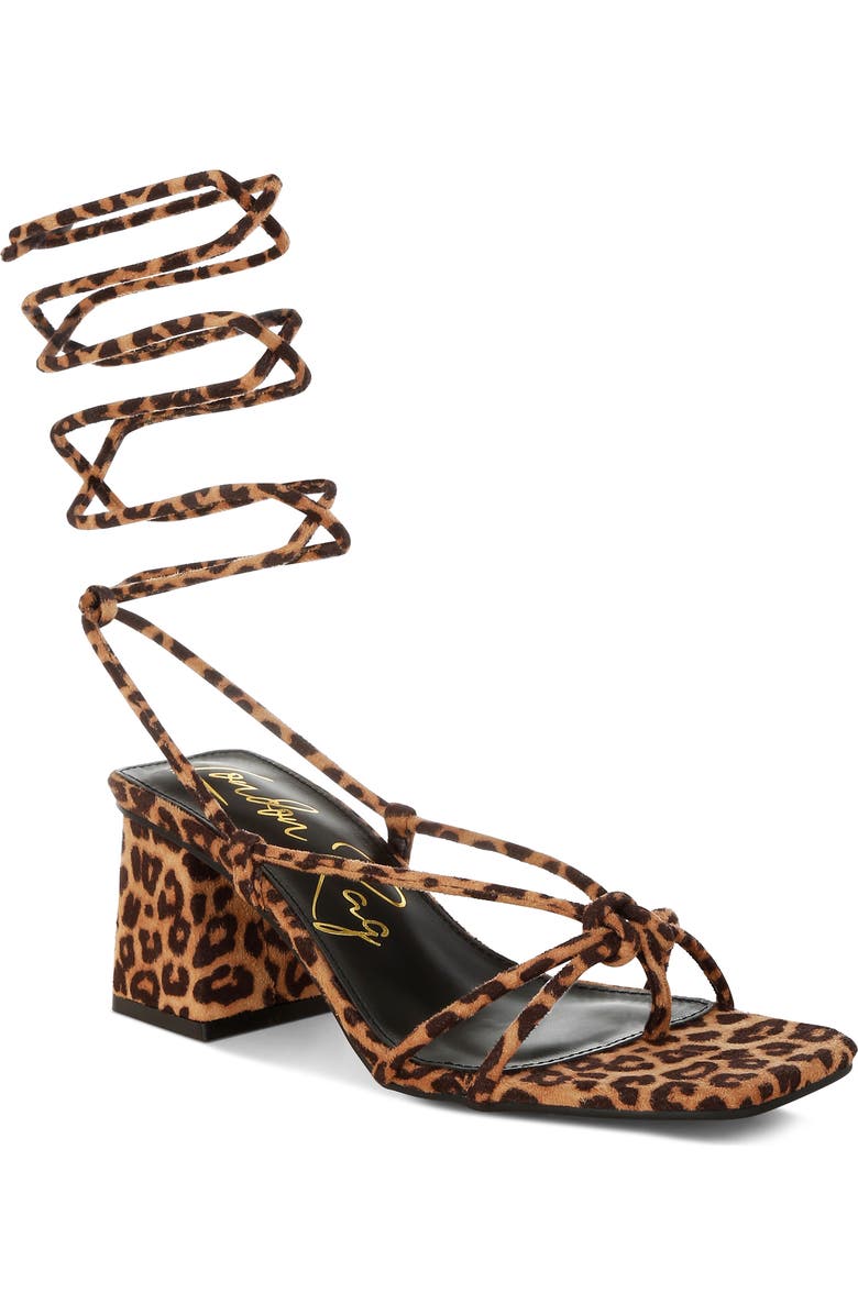LONDON RAG Piani Ankle Tie Sandal, Main, color, Leopard