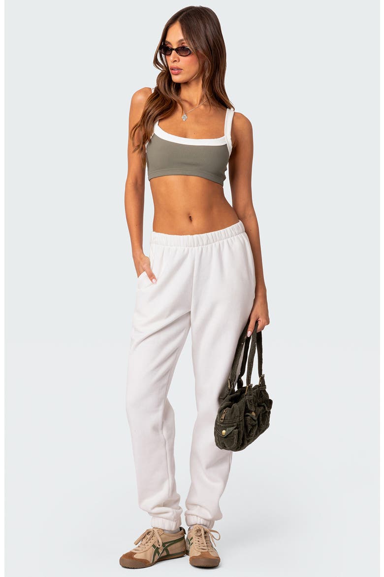 Sariah Ribbed Crop Top Bralette, Alternate, color, OLIVE