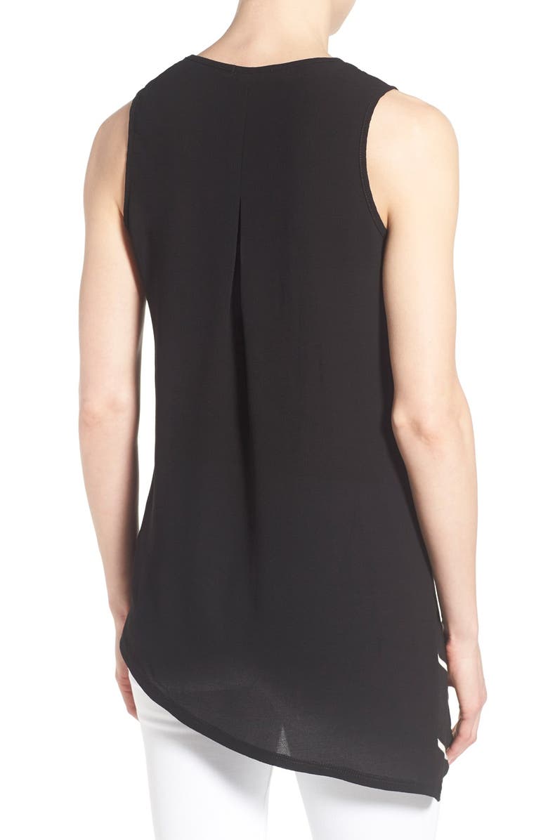 GIBSONLOOK Gibson Asymmetrical Stripe Mixed Media Tank, Alternate, color,