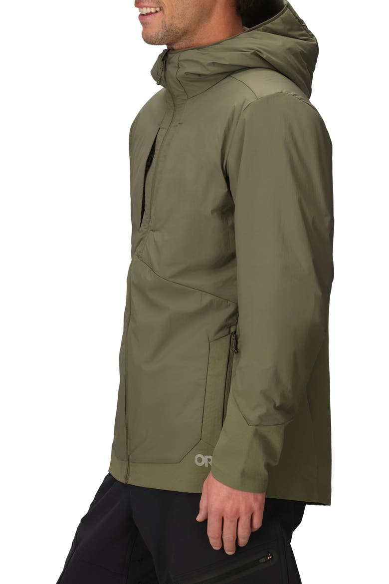 Shadow Hybrid Hooded Water Resistant Jacket, Alternate, color, RANGER GREEN