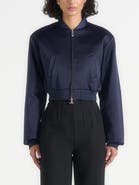 Manière De Voir Monique Satin Wide Shoulder Bomber Jacket