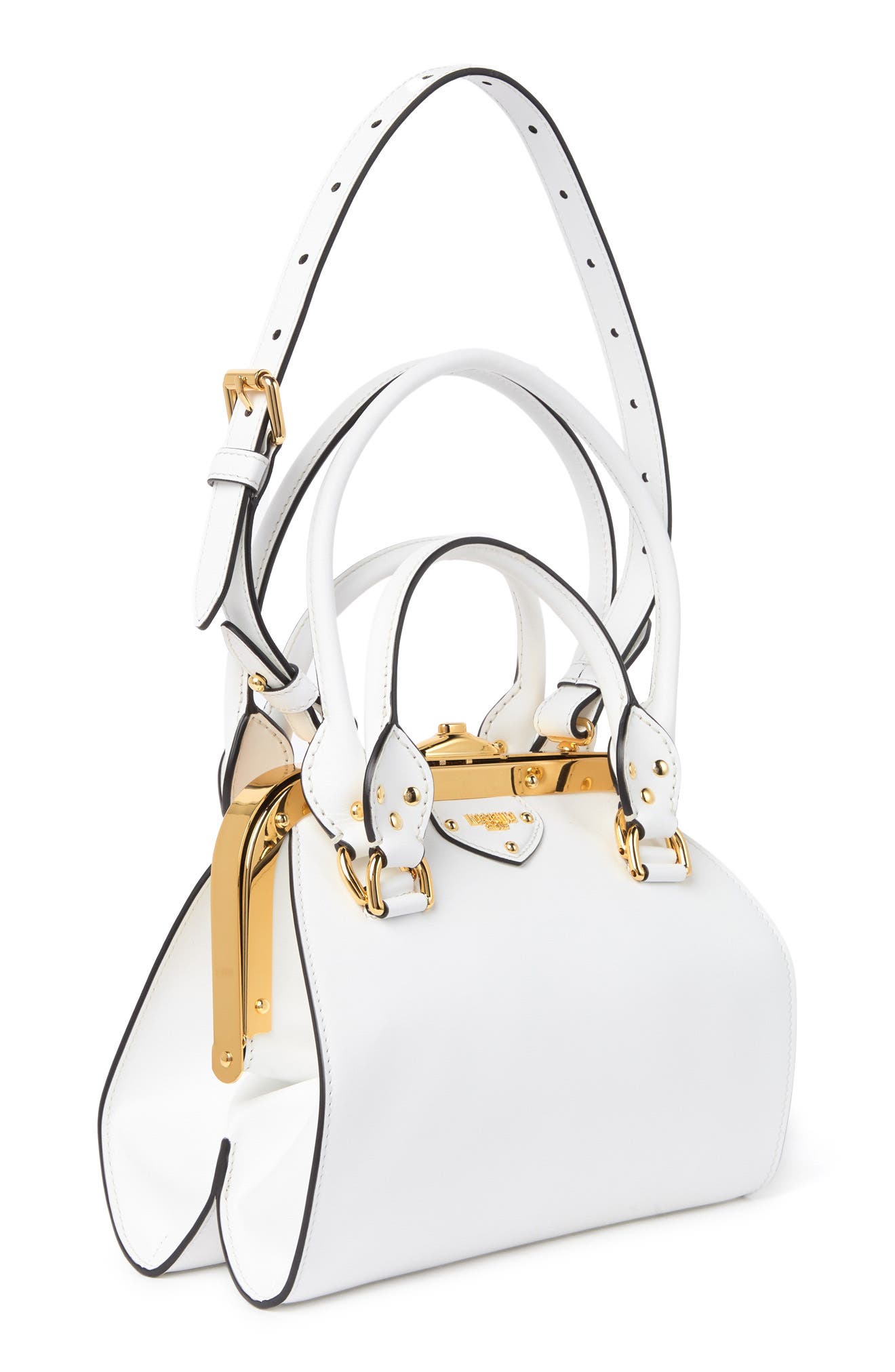Multi-Handle Leather Shoulder Bag, Alternate, color, WHITE