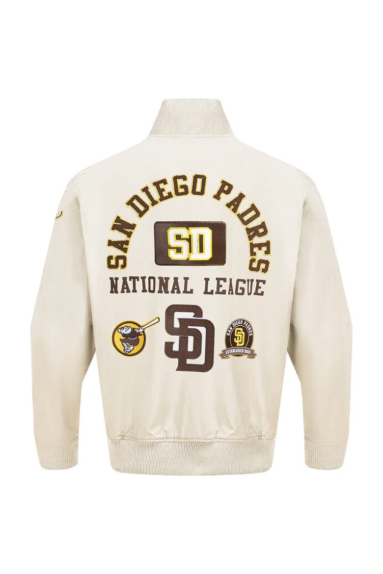 Men's Pro Standard Cream San Diego Padres Area Code Twill Full-Zip Jacket, Alternate, color, Cream