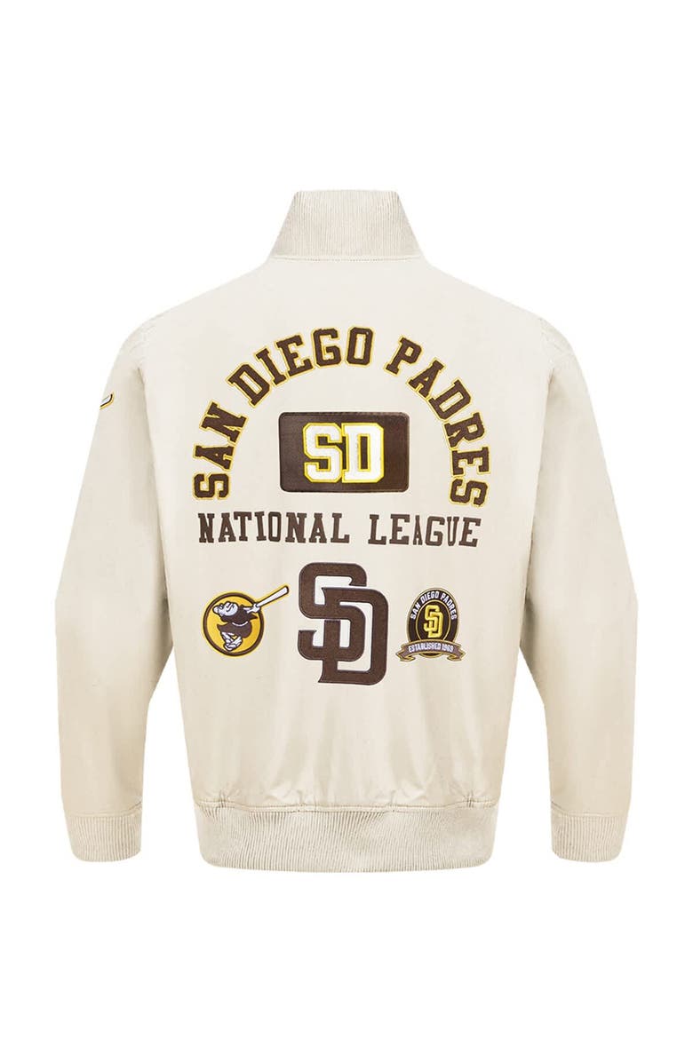 PRO STANDARD Men's Pro Standard Cream San Diego Padres Area Code Twill Full-Zip Jacket, Alternate, color, Cream