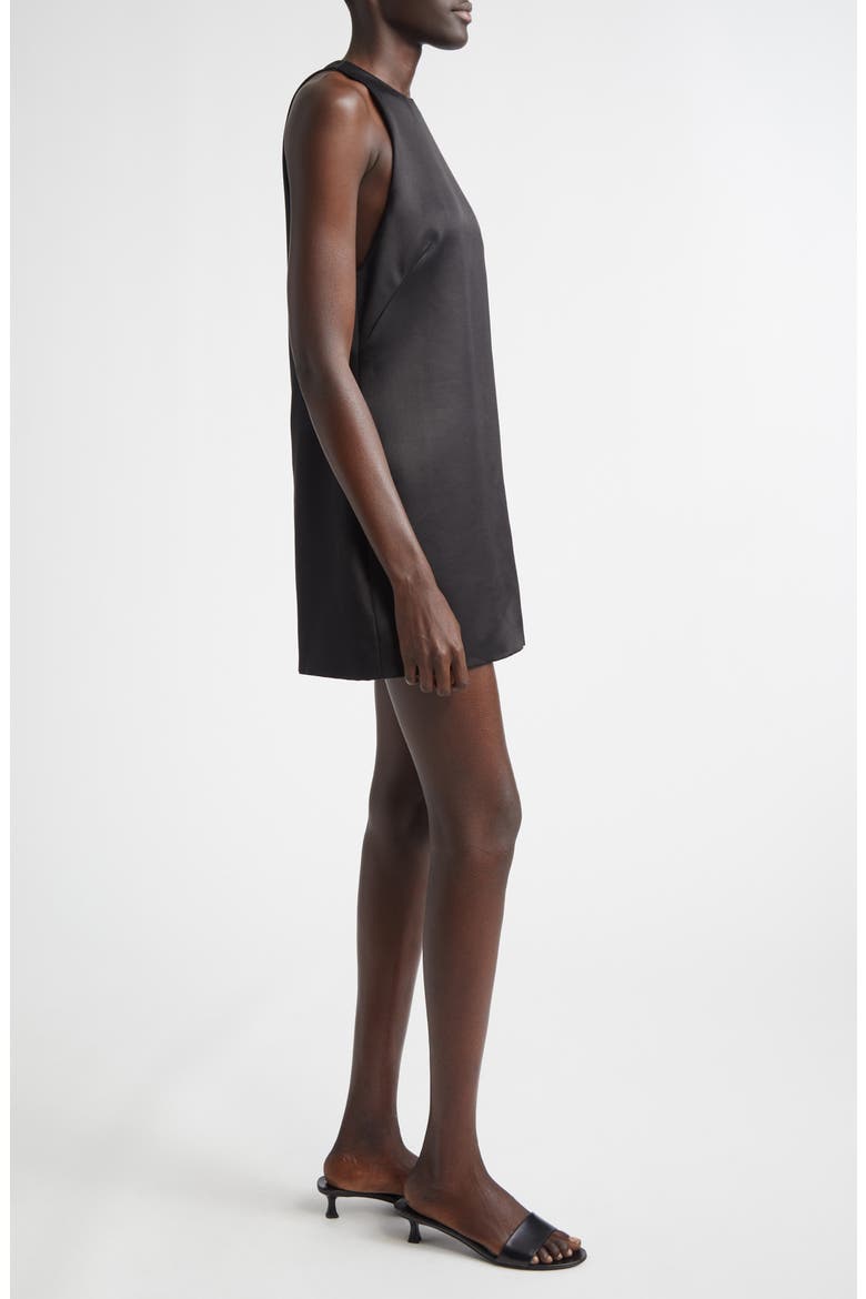 The Joelle Virgin Wool & Silk Sateen Minidress, Alternate, color, BLACK