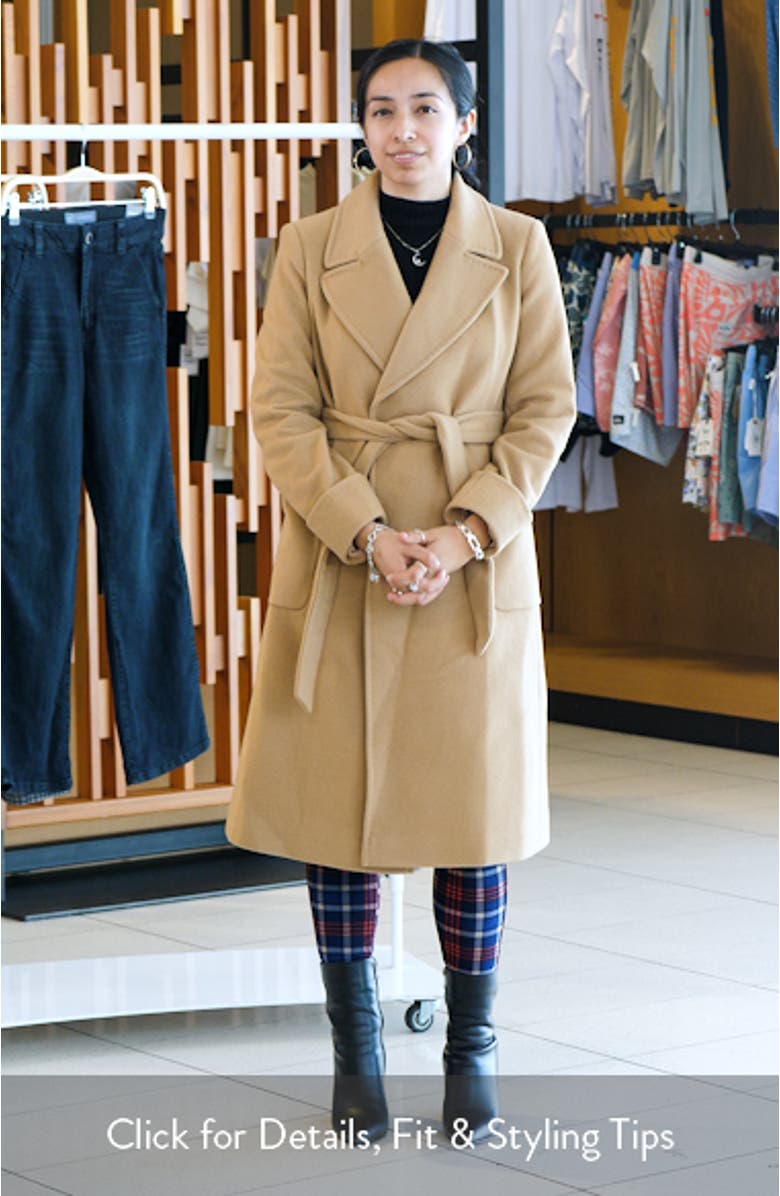 Belted Wool & Cashmere Blend Wrap Coat, sales video thumbnail