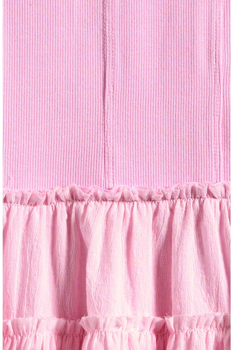 Kids' Mixed Media Drop Waist Dress, Alternate, color, PINK GUAVA