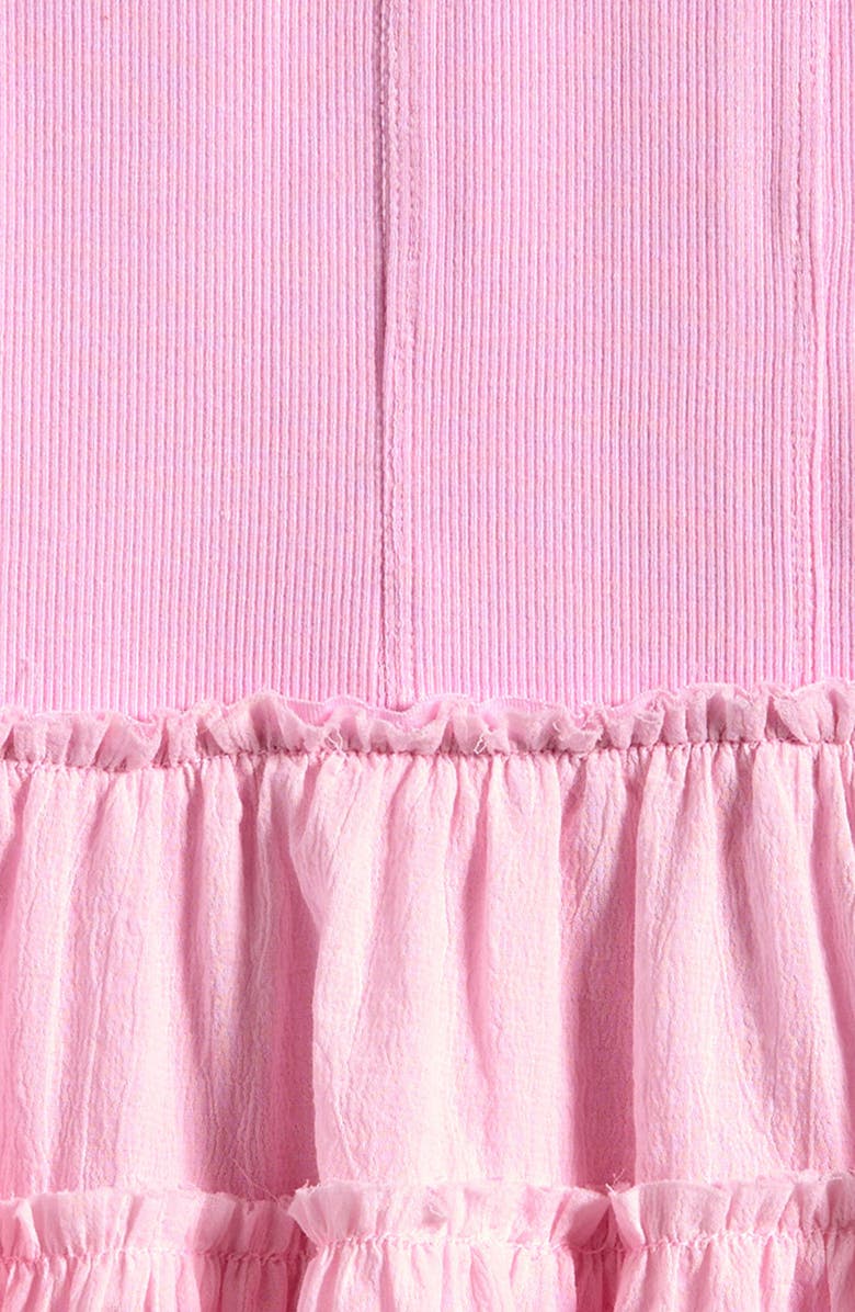 TENLY Kids' Mixed Media Drop Waist Dress, Alternate, color, Pink Guava