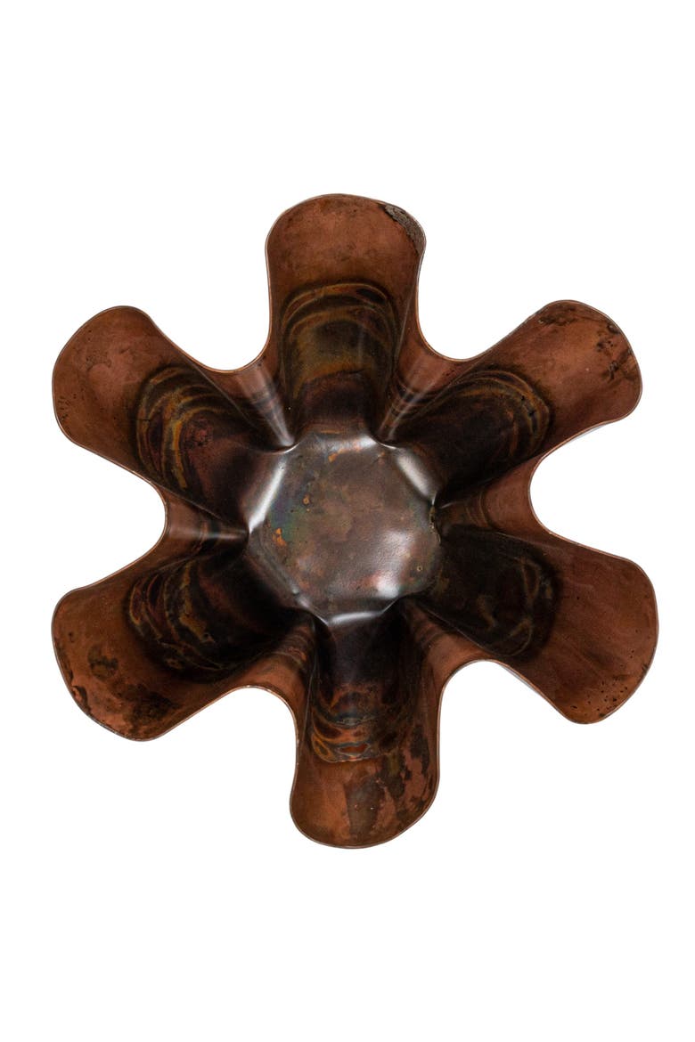 Metal Organic Shaped Planter, Oxidized Copper, Alternate, color, Copper