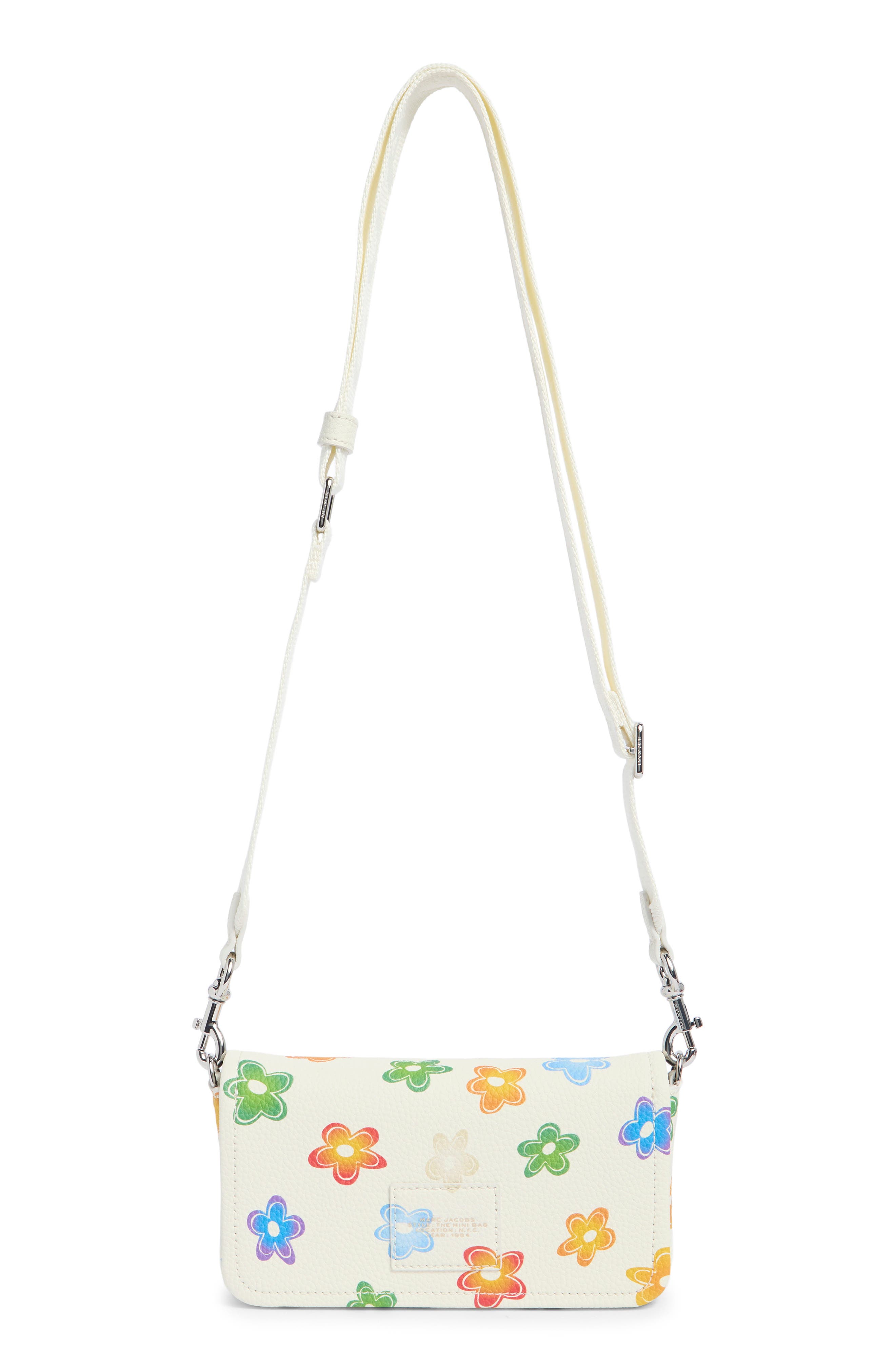 The Mini Bag Floral Leather Crossbody Bag, Alternate, color, WHITE MULTI