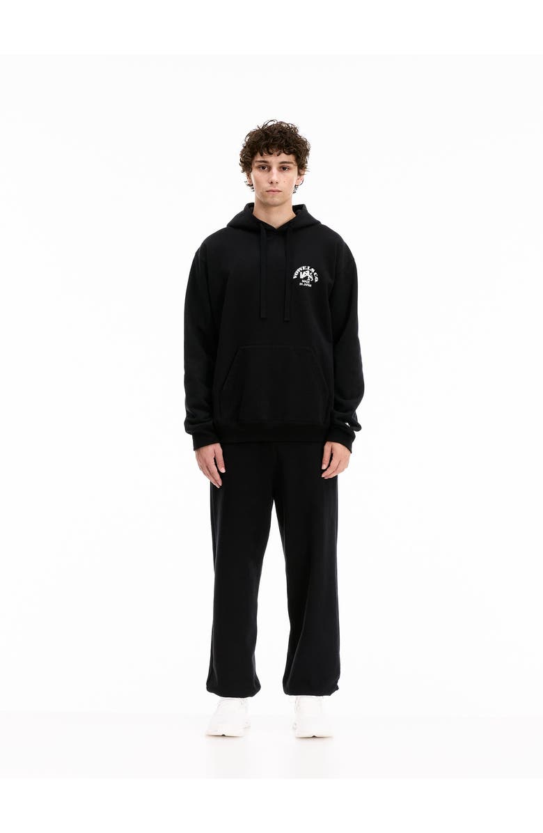 vowels Company Hoodie, Alternate, color, Black