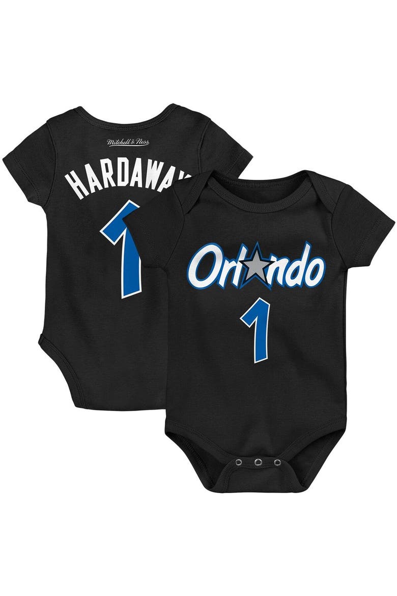 Infant Mitchell & Ness Penny Hardaway Black Orlando Magic Hardwood Classics Name & Number Bodysuit, Main, color, Black