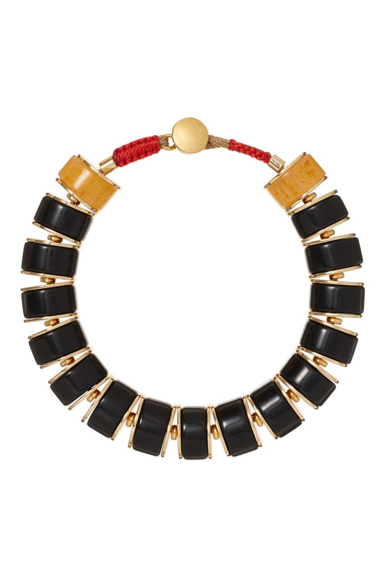 The Stone Slice Bracelet, Main, color, BLACK ONYX