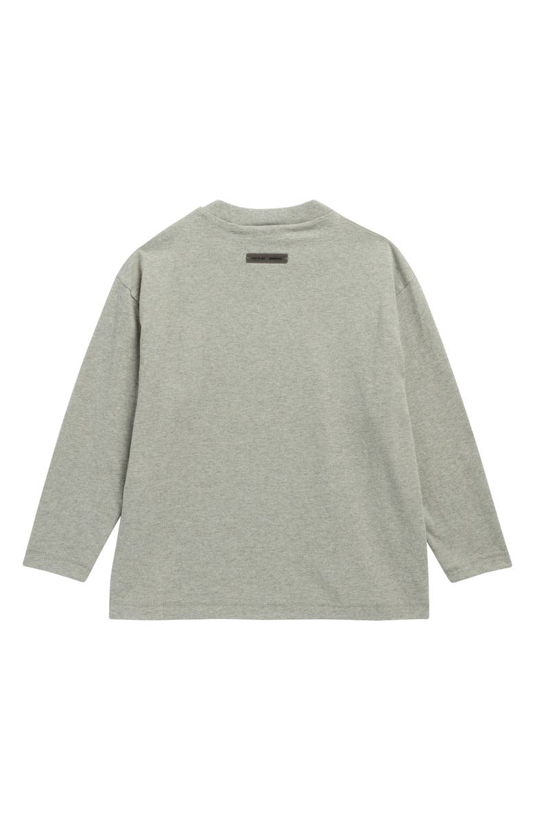 Fear of God Essentials Kids' Classic Fit Long Sleeve Logo Graphic T-Shirt, Alternate, color, Concrete Heather