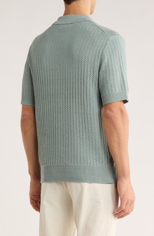 Elie Tahari Johnny Collar Cotton & Cashmere Blend Knit Polo In Green