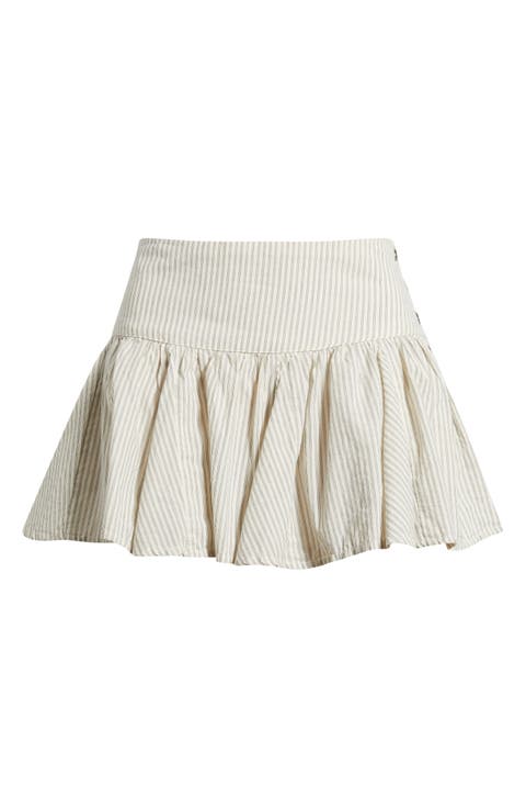 Olga Stripe Cotton Miniskirt