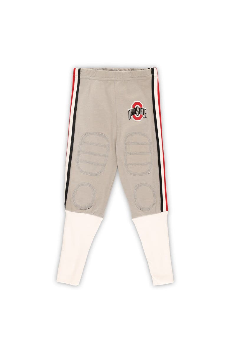 Wes & Willy Preschool Wes & Willy Scarlet Ohio State Buckeyes Football Player V-Neck T-Shirt and Pants Sleep Set, Alternate, color, 
