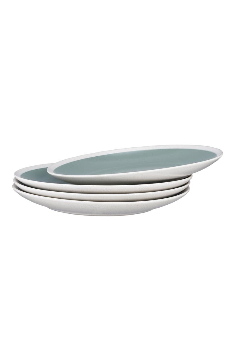 Stone Lain Serenity Stoneware 4-Piece Dinner Plate Set, Alternate, color, Green And Cream