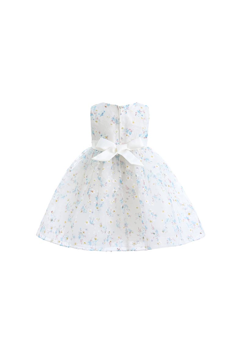 Floral Print Bow Dress, Alternate, color, Blue