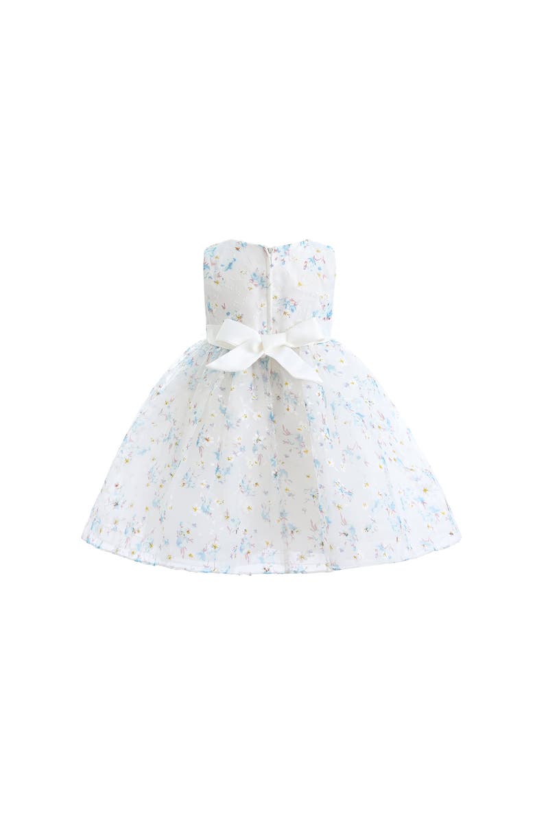 Tulleen Floral Print Bow Dress, Alternate, color, Blue