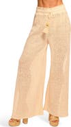 Ramy Brook Glora Tie Waist Wide Leg Crochet Cover-Up Pants