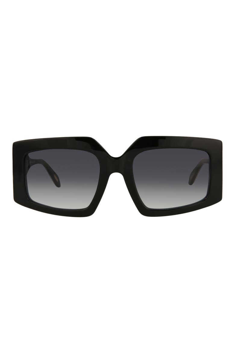 54mm Square Sunglasses, Main, color, BLACK BLACK SMOKE