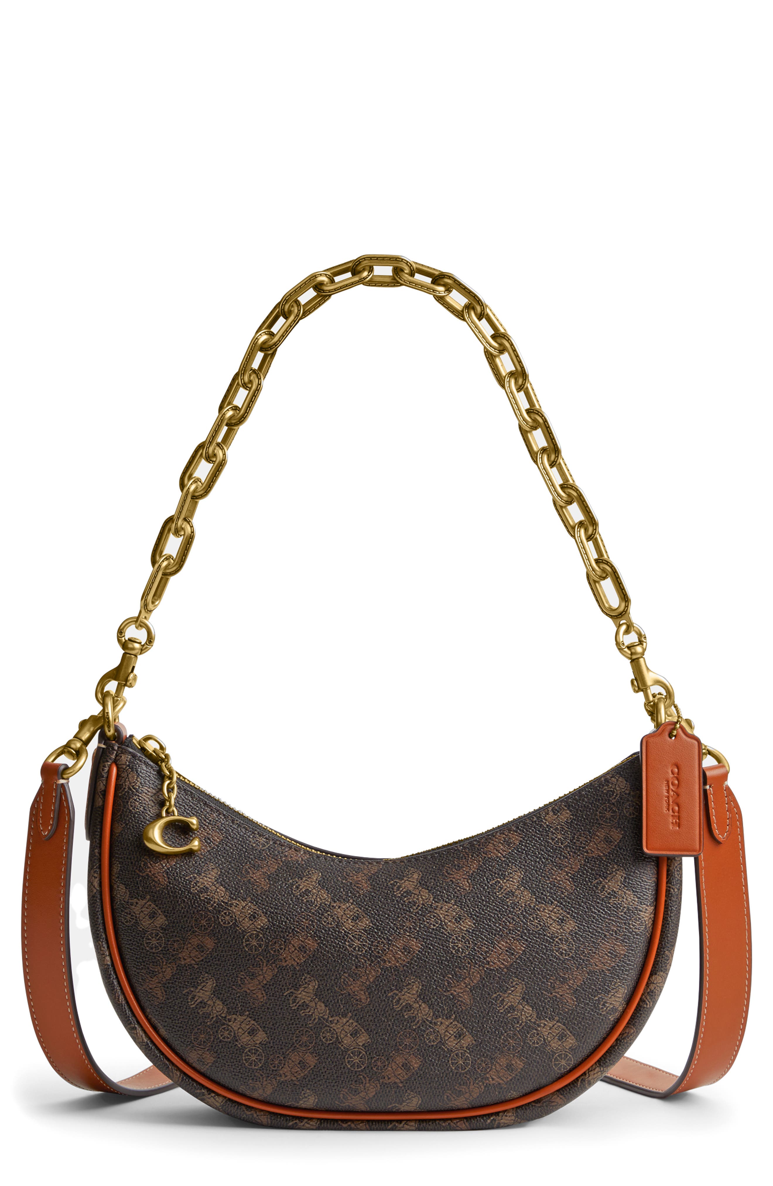 COACH Horse & Carriage Coated Canvas Shoulder Bag, Main, color, 