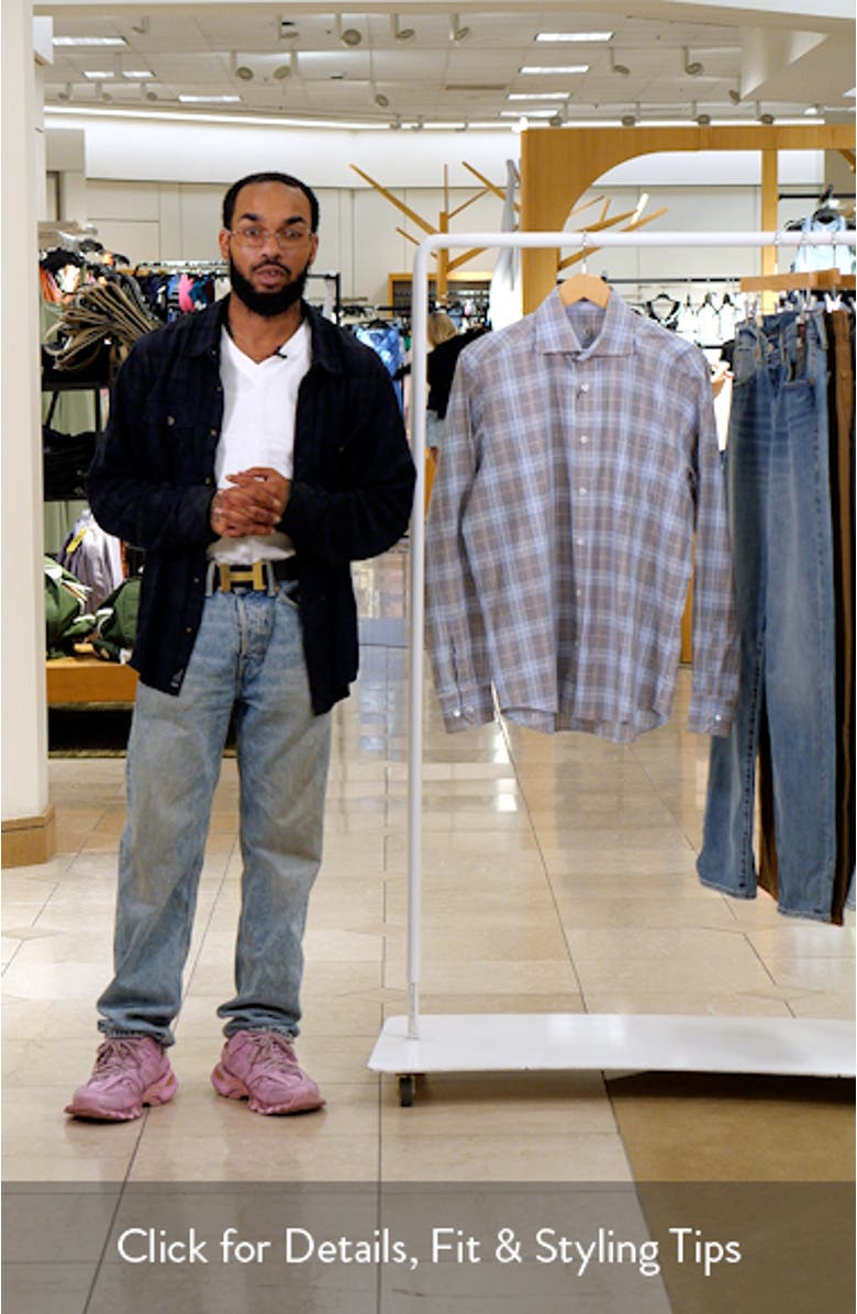 Julian Plaid Slub Linen Button-Up Shirt, sales video thumbnail