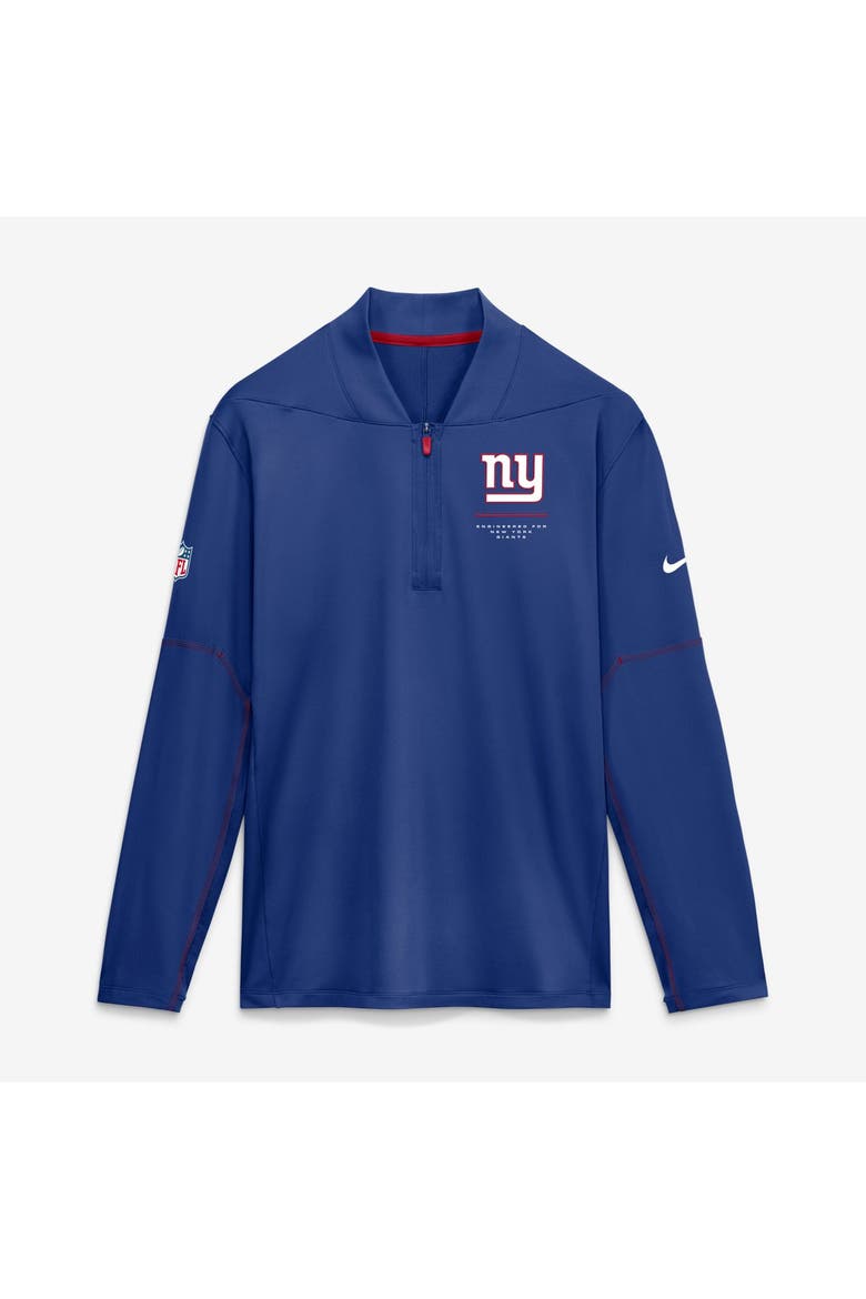 Men's Nike Royal New York Giants Sideline Logo Glory Midweight Dri-FIT Half-Zip Pullover, Main, color, Royal